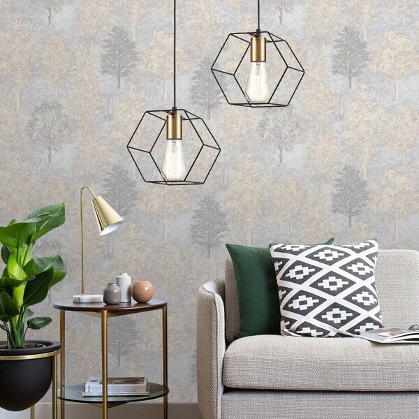 Lampă suspendată APP1131-1CP Black/gold