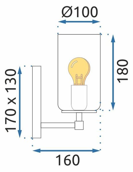 Lampa de perete APP1222-1W Black