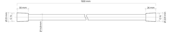 Oltens Ronneby furtun de duș 150 cm auriu periat 37201810