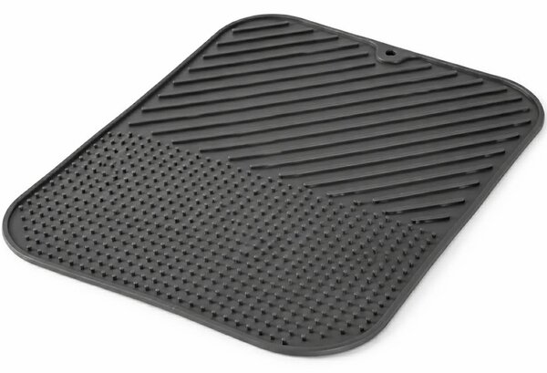 Covoras de uscare vase- suport absorbant si antiderapant pentru farfurii si pahare, ideal pentru blat de bucatarie, 36 x 28 cm, gri