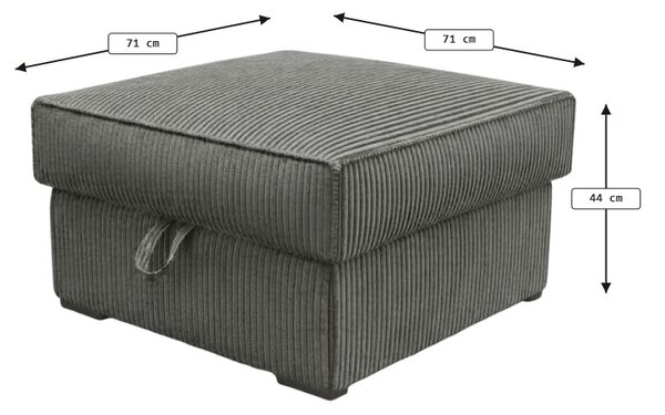 Taburet SMART COSARO XL cu spatiu de depozitare 71x71 cm, verde inchis