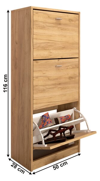 KONDELA Pantofar 3 compartimente, artisan, VIVAT NEW TYP 2
