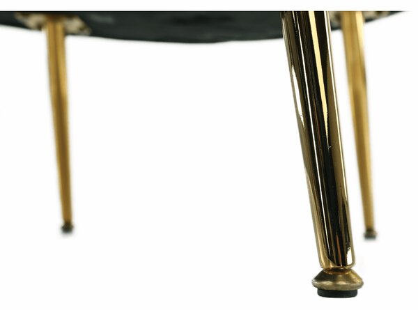KONDELA Fotoliu în stil Art-deco, catifea Velvet smarald/crom auriu, NOBLIN