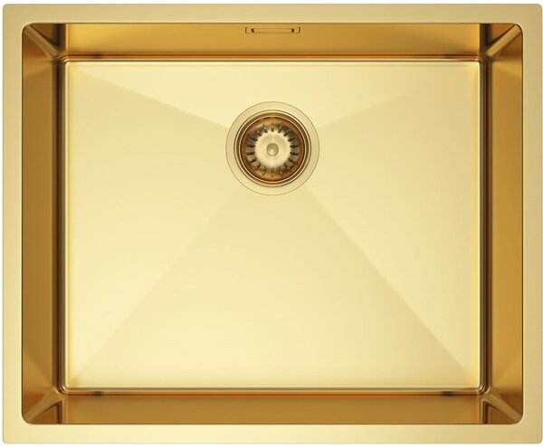 Ruvetti Stelio chiuveta din oțel cu sifon 54x44 cm auriu 5001S_PVD_GOLD60_P