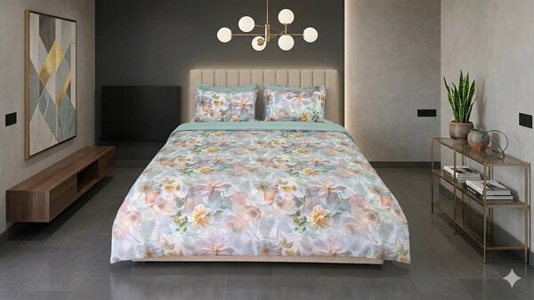Lenjerie de pat Cotton Pro 100% bumbac – imprimare digitală (Garden Reviere) - RALEX PUCIOASA