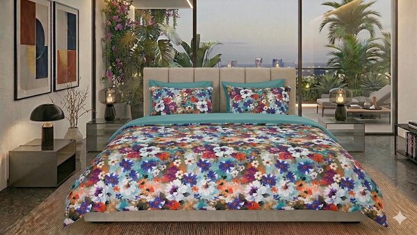 Lenjerie de pat Cotton Pro 100% bumbac – imprimare digitală (Floral Daydream) - RALEX PUCIOASA