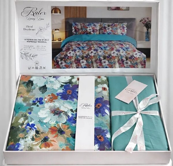 Lenjerie de pat Cotton Pro 100% bumbac – imprimare digitală (Floral Daydream) - RALEX PUCIOASA