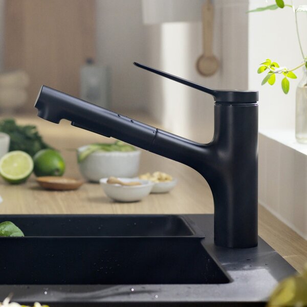 Hansgrohe Zesis M33 baterie bucătărie pe picior negru 74800670
