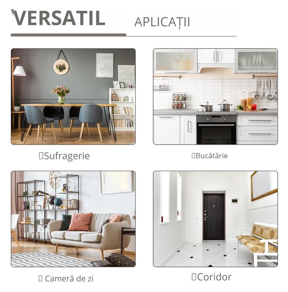 HOMCOM Dulap Rustic de Bucătărie cu 2 Sertare, Rafturi Deschise și Suport pentru Sticle, Bufet din Lemn și Metal, 80x39x86 cm, Alb