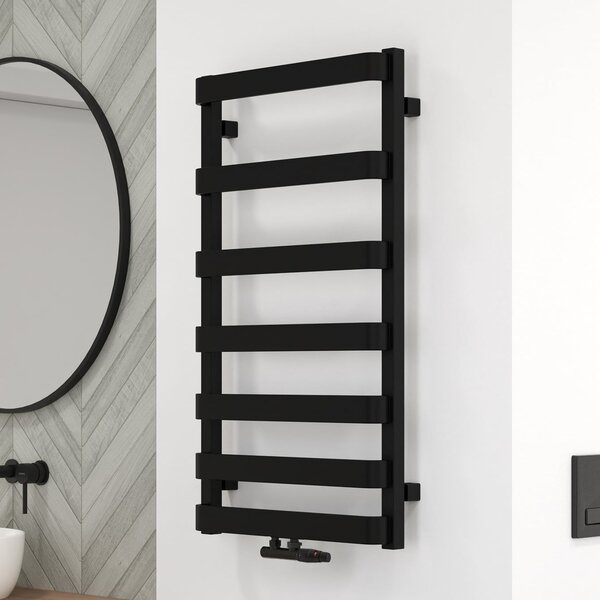 Oltens Varme calorifer de baie scară 89.5x50 cm negru mat 55000300