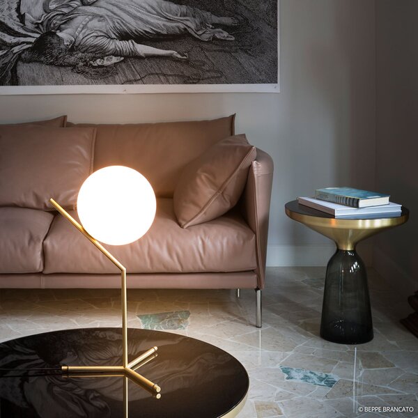 FLOS IC T1 Lampă de masă înaltă, alamă periat, reglabil, Auriu / Alamă, Camera de zi / sufragerie, Metal, Design