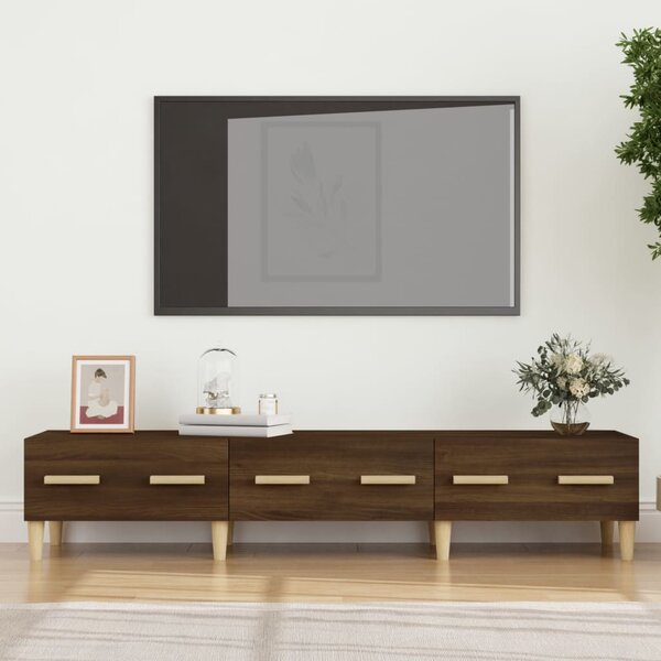 Comodă TV, stejar maro, 150x34,5x30 cm, lemn compozit