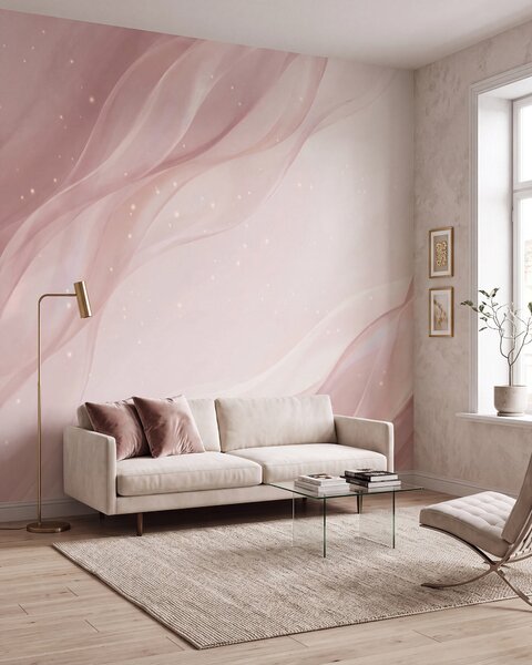 Tapet Compoziție abstractă delicată, în nuanțe delicate de roz, Imagini de fundal unice, w09959 : Uwalls.ro