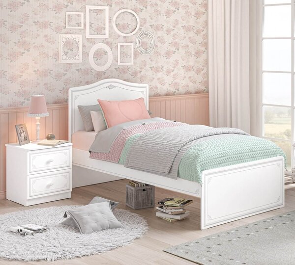 Pat 100x200 cm pentru camera fetelor, Colectia Selena Grey