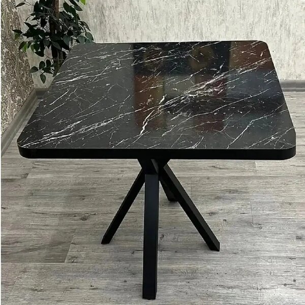 Masa bucatarie patrat texturata, Homs ,negru,70 x 70X75 cm