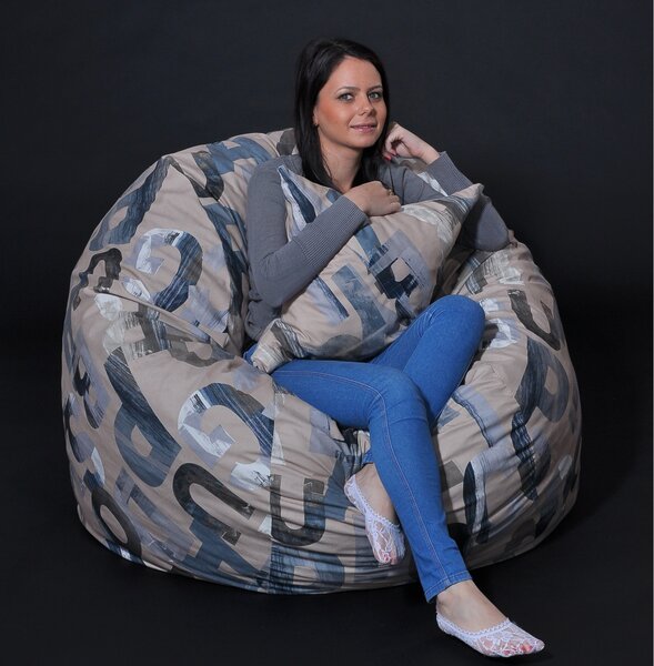 Set Fotoliu King Size cu Perna, Material Textil - Army Scrabble