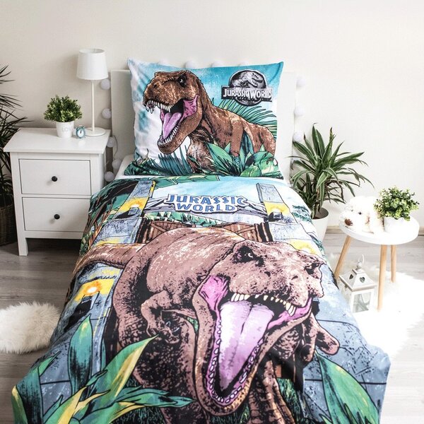 Lenjerie de pat luminoasă Jurassic World Roar - 140 x 200 cm / 70 x 90 cm