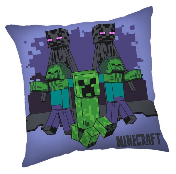 Pernă de copii cu imprimeu - Minecraft - Mobs coming for you | 40 x 40 cm