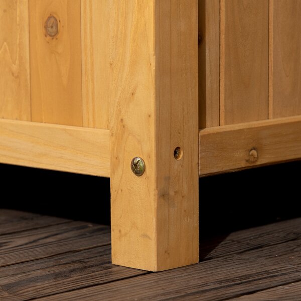 Outsunny Jardiniera de exterior din lemn de brad cu design vertical inaltat, 90x45x180 cm, Galben | Aosom Romania