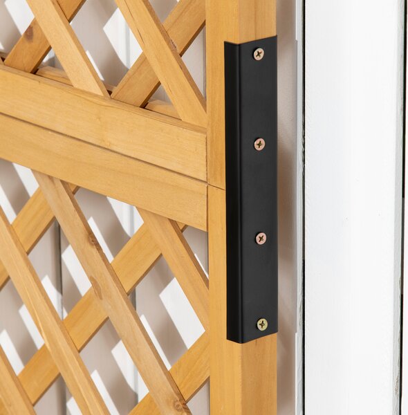 Outsunny Jardiniera de exterior din lemn de brad cu design vertical inaltat, 90x45x180 cm, Galben | Aosom Romania