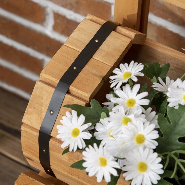 Outsunny Jardinieră Lemn de Brad Formă Butou Design Înălțat Galben 45x45x80cm pentru Grădină | Aosom Romania