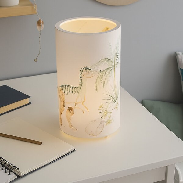 Elobra Lampa de birou cu LED Jurassic, alb/colorat, înălțime 25 cm, reglabil, Alb, Camera copiilor, Plastic
