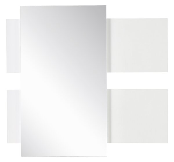 HOMCOM Set Mobilier pentru Hol cu Oglindă și Sertar, Design Modern din Lemn, Oglindă de Perete 40x70cm, Alb și Lemn Natural | Aosom Romania