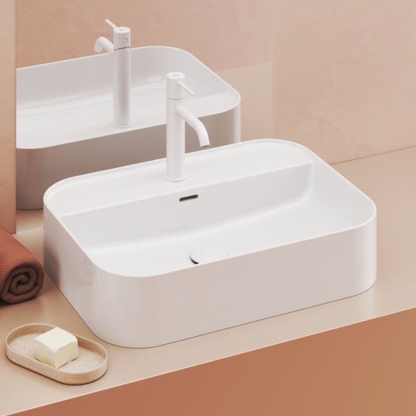 Ravak Ceramic lavoar 55x40 cm dreptunghiular de blat alb luciu XJX01155005