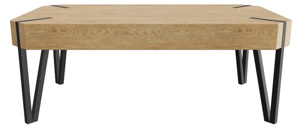 Masuta Emily, stejar auriu/negru, 110x60x42 cm