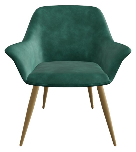 Fotoliu ELEGANCE 2, verde inchis/auriu, stofa/otel, 72x60x79 cm