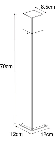 Lampă de podea industrială pentru exterior maro ruginiu 70 cm IP44 - Denmark