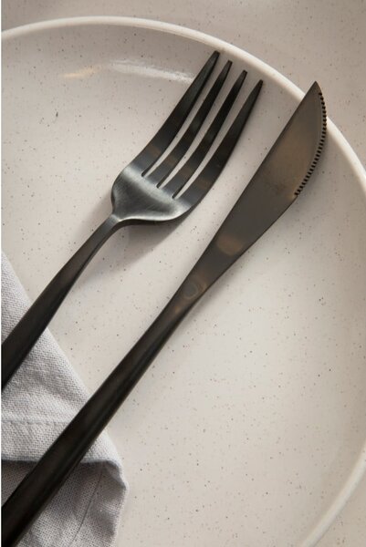 Tacâmuri negru din oțel inoxidabil 16 buc. Modern retro – Premier Housewares