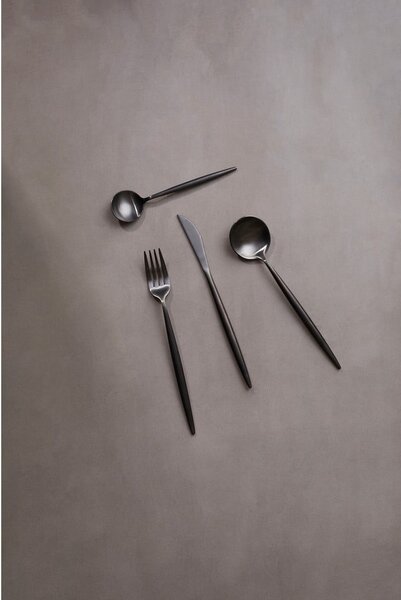 Tacâmuri negru din oțel inoxidabil 16 buc. Modern retro – Premier Housewares