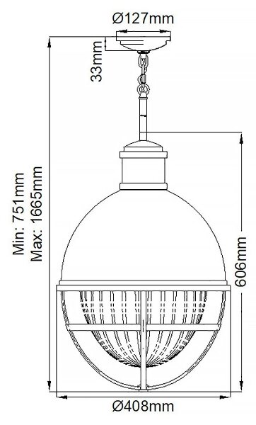 Quintiesse QN-TOLLIS-P-BN - Lampă suspendată pe tijă TOLLIS, 1xE27/40W/230V, crom mat
