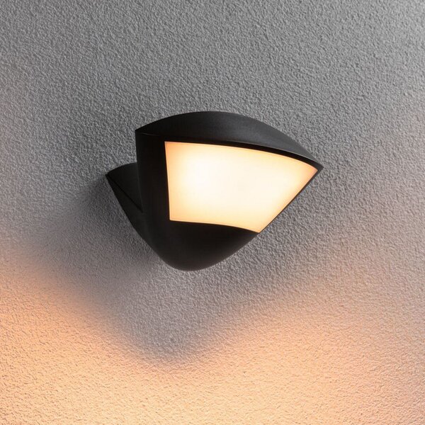 Paulmann Lampă de perete pentru exterior cu senzor inteligent Skyla antracit, reglabil, Negru, Aluminiu, Modern