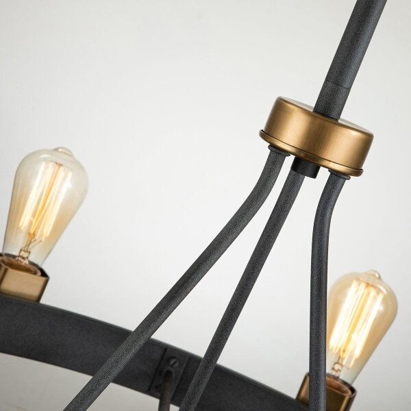 Quintiesse QN-SILAS-8P-DZ - Candelabru cu tijă SILAS 8xE27/60W/230V negru/auriu