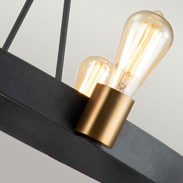 Quintiesse QN-SILAS-8P-DZ - Candelabru cu tijă SILAS 8xE27/60W/230V negru/auriu