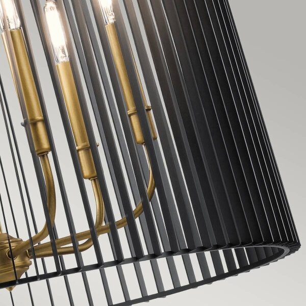 Quintiesse QN-LINARA-6P-BK - Candelabru cu tijă LINARA 6xE14/60W/230V negru/auriu