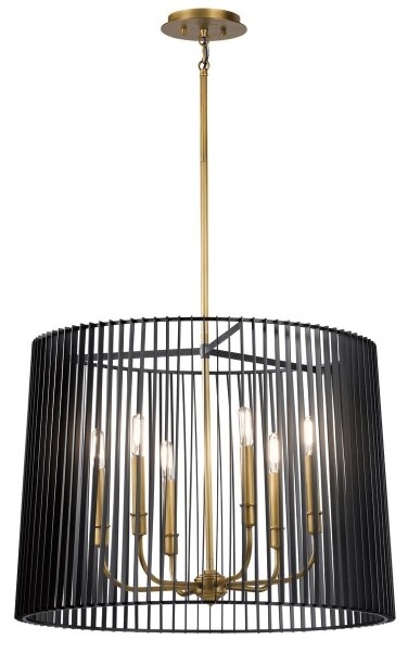 Quintiesse QN-LINARA-6P-BK - Candelabru cu tijă LINARA 6xE14/60W/230V negru/auriu