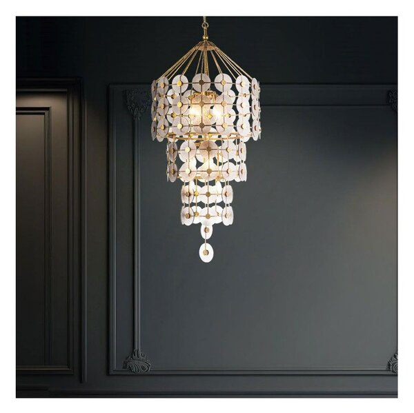Quintiesse QN-MERIDIAN-9P-DG - Candelabru cu lanț MERIDIAN 9xE14/40W/230V auriu