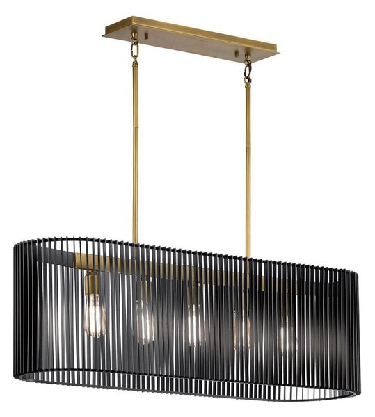 Quintiesse QN-LINARA-ISLE-BK - Lustră cu tijă LINARA 5xE27/60W/230V negru/auriu