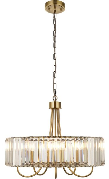 Endon 119610 - Candelabru VISCONTI cu lanț, 5 x E14, 6 W, 230 V, alamă
