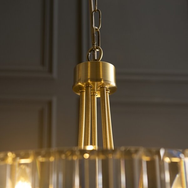 Endon 119610 - Candelabru VISCONTI cu lanț, 5 x E14, 6 W, 230 V, alamă