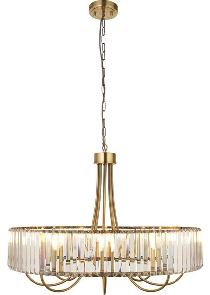 Endon 119611 - Candelabru VISCONTI cu lanț, 8xE14/6W/230V, alamă