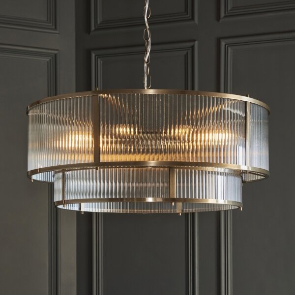 Endon 119456 - Candelabru RIDGETON pe lanț, 8xE14/7W/230V, alamă