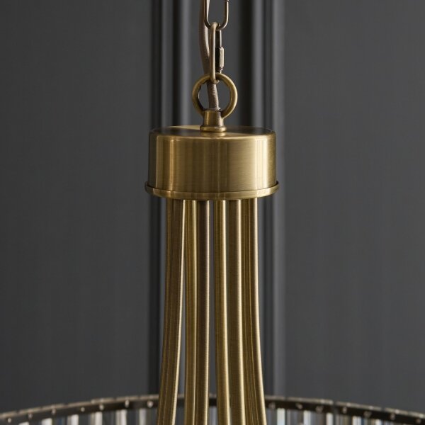 Endon 119611 - Candelabru VISCONTI cu lanț, 8xE14/6W/230V, alamă