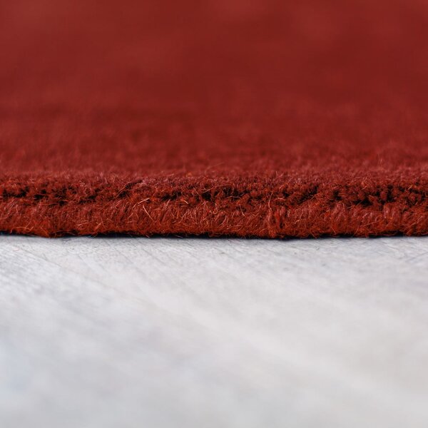 Covor cărămiziu țesut manual, rotund, din lână ø 200 cm Mia Segment – Flair Rugs