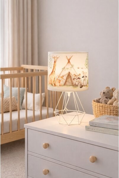 Lampă de masă pentru copii KIDS ROOM 1xE27/60W/230V, diametru 18 cm, cu animale