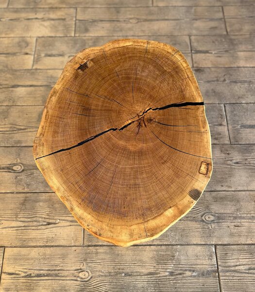 Măsuță cafea stejar cu inserție de rășină - 80x62x6 cm
