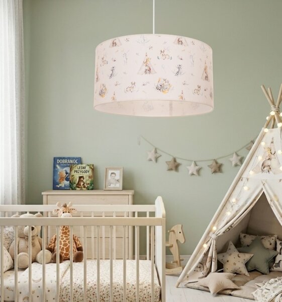 Lustră pentru copii KIDS ROOM, 1xE27/60W/230V, diametru 40 cm, cu animale